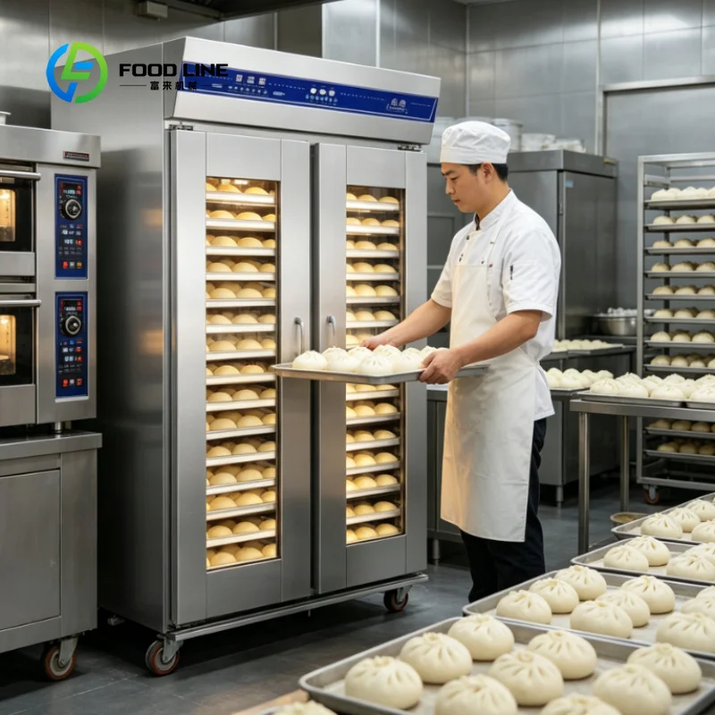 Customized Double-Door 32 Trays Dough Proofer Fermentation Room Bakery Temperature Humidity Cabinet Fermenting Machine