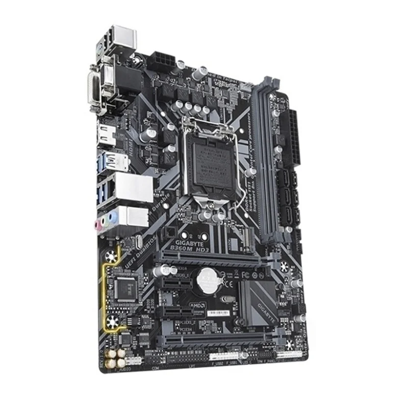 FOR Gigabyte B360M HD3 Motherboard Intel B360 2*DDR4 LGA1151 1×M.2 Micro ATX VGA DVI