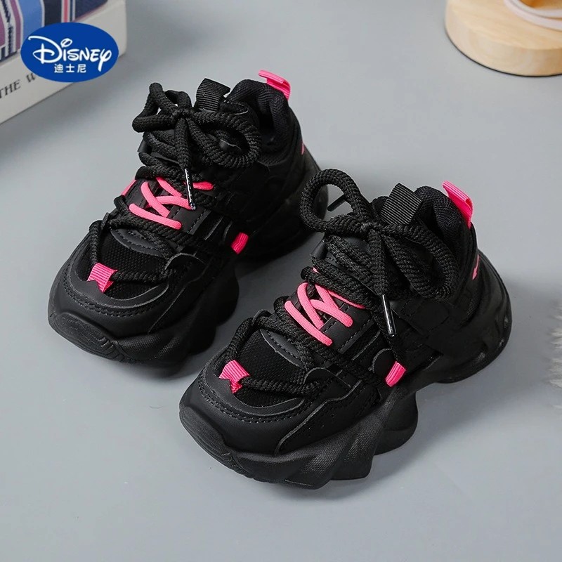 أحذية ديزني للبنات 2025 مكتنزة | أحذية منصة سوداء للأطفال الكبار، أحذية جري رياضية للمدرسة والملابس الكاجوال #4