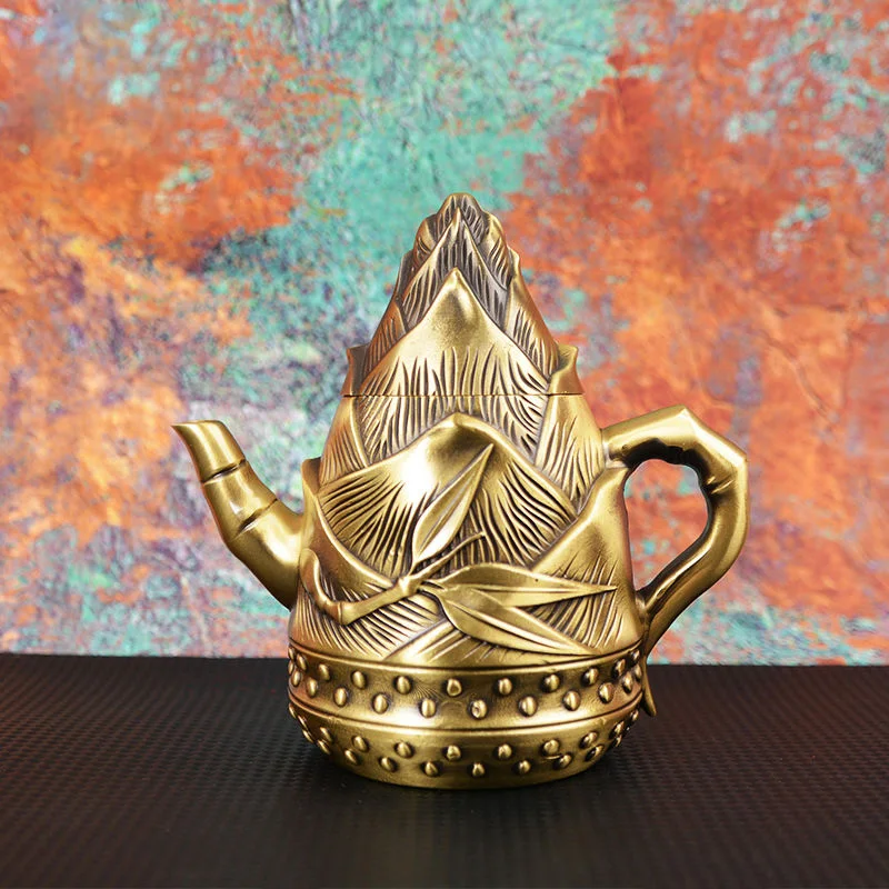 

Brass bamboo shoot pot creative home copper ornaments copper pot decoration spring bamboo shoot pot crafts new Chinese style