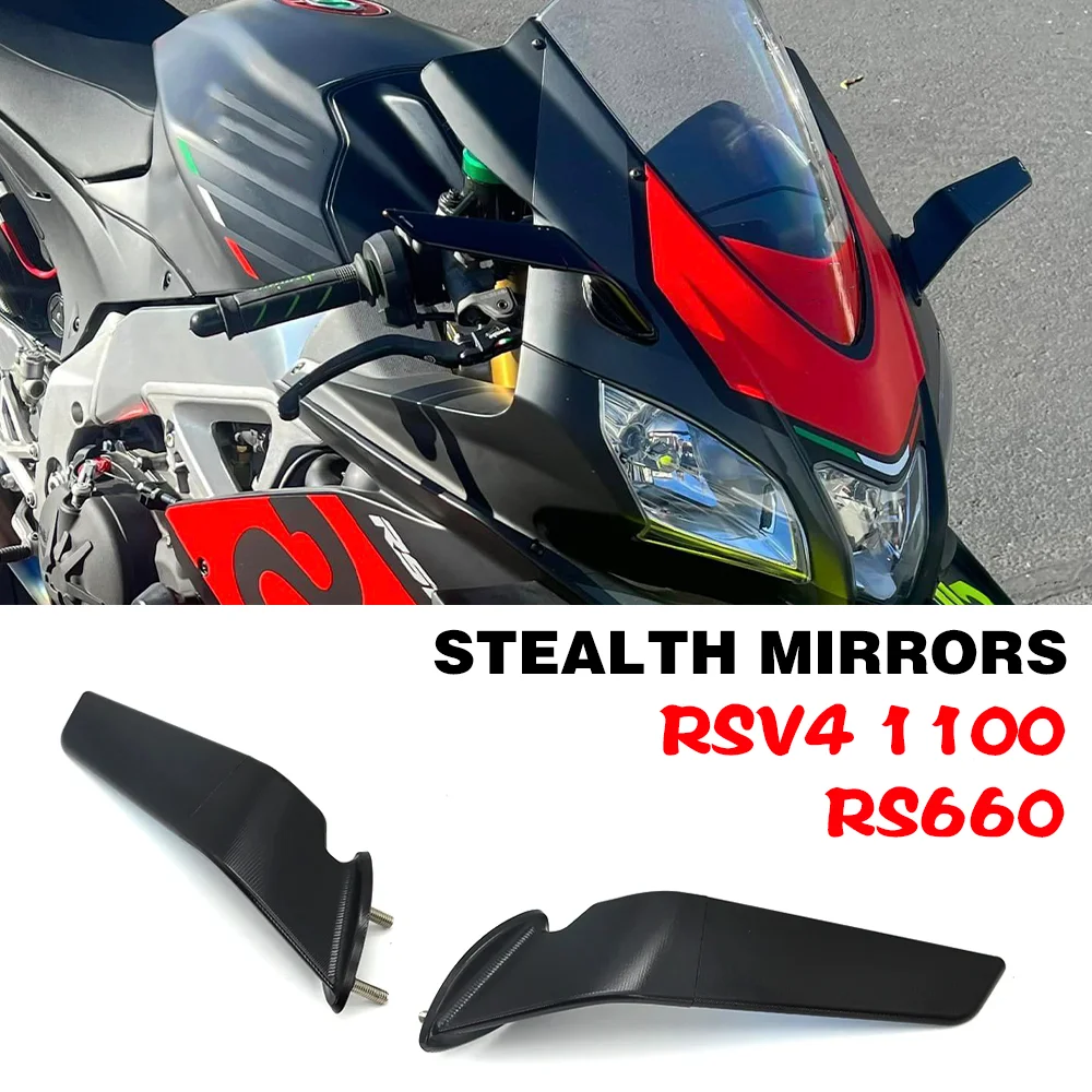 for Aprilia RS660 Accessories Stealth Mirrors RSV4 1100 Rearview Mirror RS 660 Adjustable Rotating Winglet RS V4 1100 RS660 Part