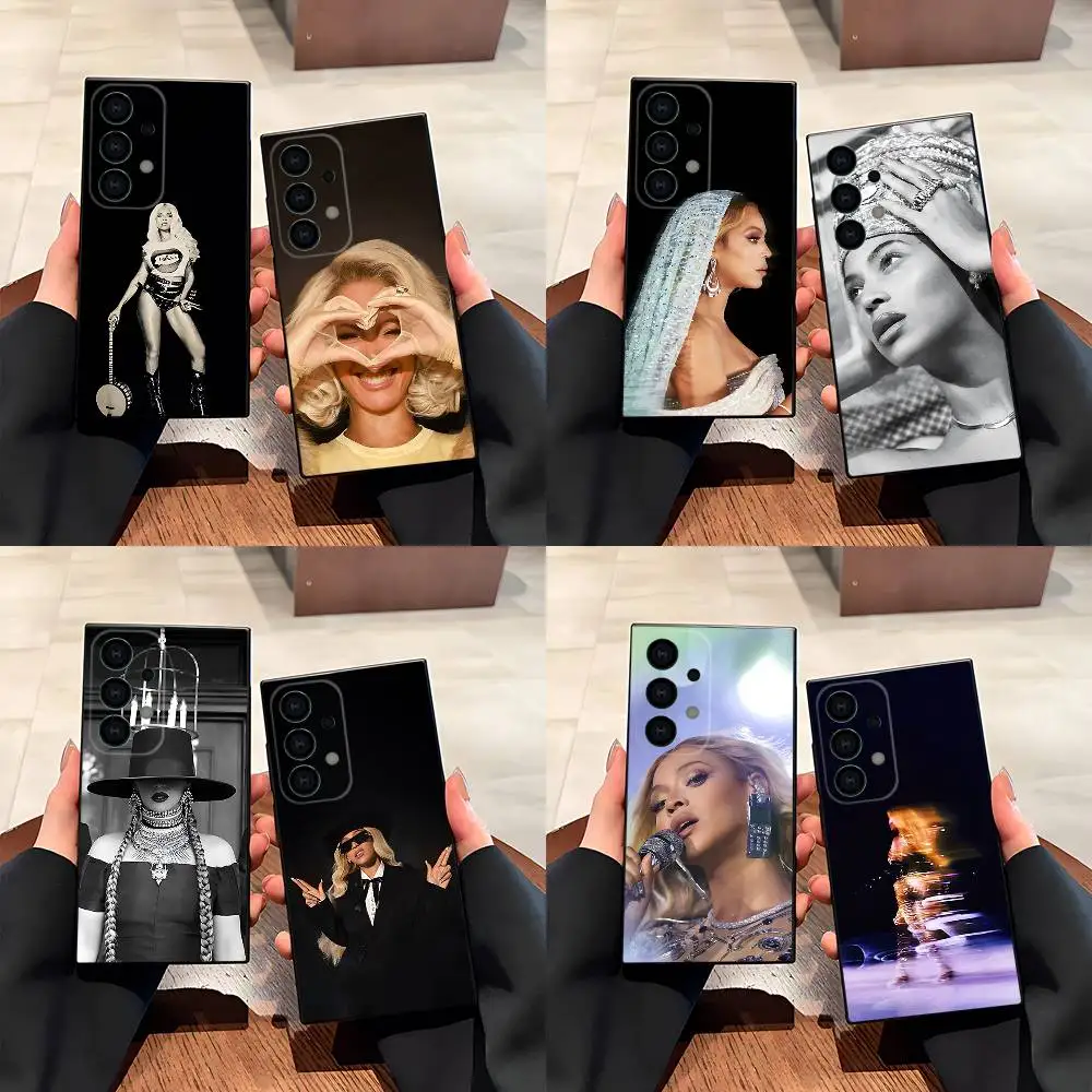 

B-Beyonce Cowboy Phone Case For Samsung S25,S24,S21,S22,S23,S30,Ultra,S20,Plus,Fe,Lite,5G Black Cover