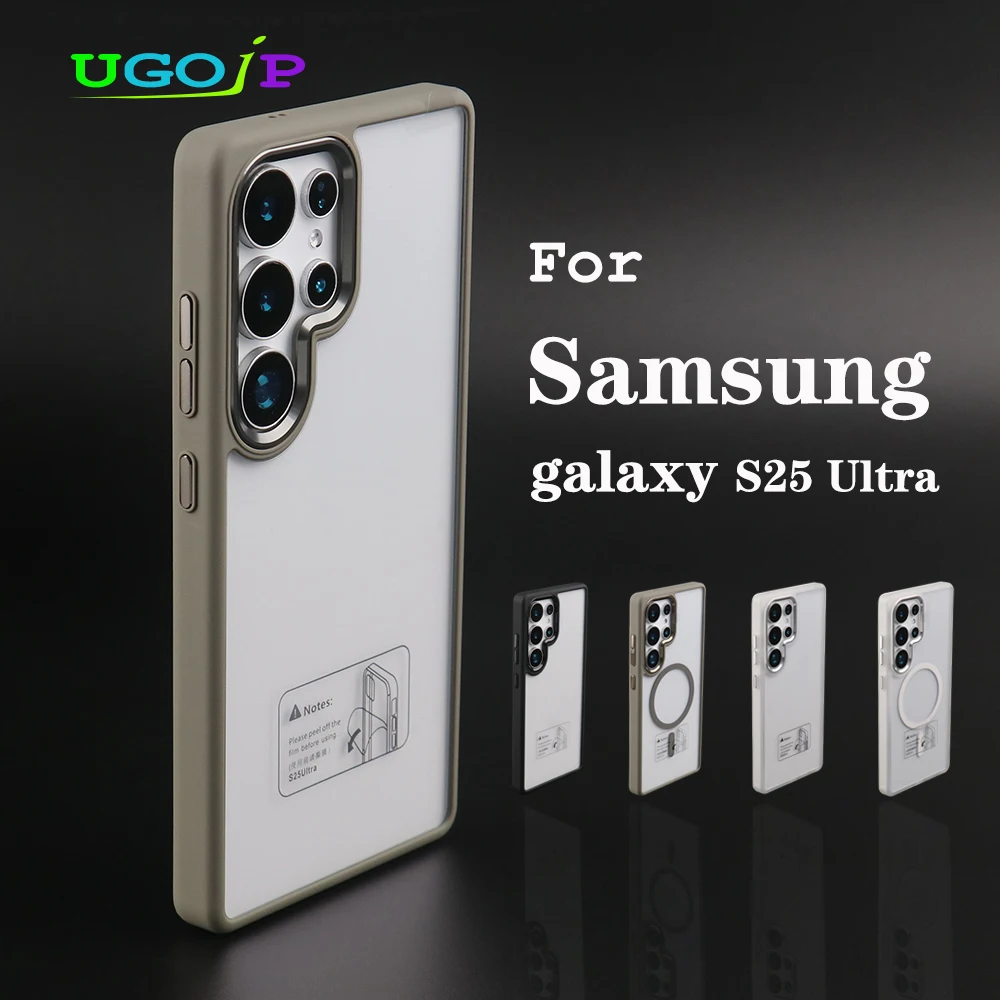 

UGOjP Case For Samsung Galaxy S25 Ultra Men Women Magnetic Transparent Phone Case Shockproof Anti-Fall Clear Protective Cover