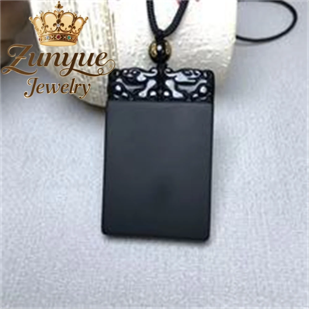 

Natural Obsidian Pendant, Peace And Safety Brand, Pi Xiu Men's Necklace, Wordless Pendant Fashion Jewelry Best Selling Exquisite