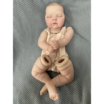 21 inch Bebe Peach reborn doll kit already painted visible veins doll parts with cloth body painted hair and eyelashes