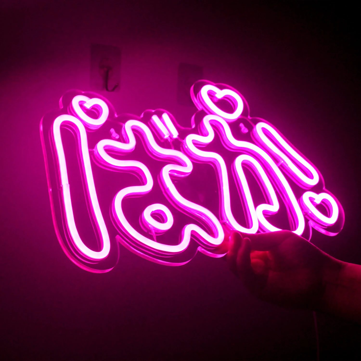 Simpatico insegna al Neon giapponese a LED per la stanza di casa Kawaii Pink Artistic Love Panel Lights Custom Party Shop Personality Wall Decor