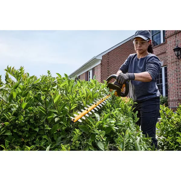 Cordless Battery-Powered Hedge Trimmer Kit, Double-Sided 26 in L Blade, 60 V Electric