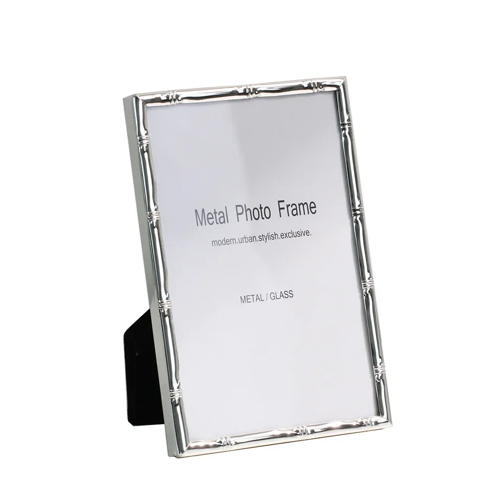 6/7/8/10inch Silver Picture Frame European Aluminum Photo Stand for Home Desktop Decor