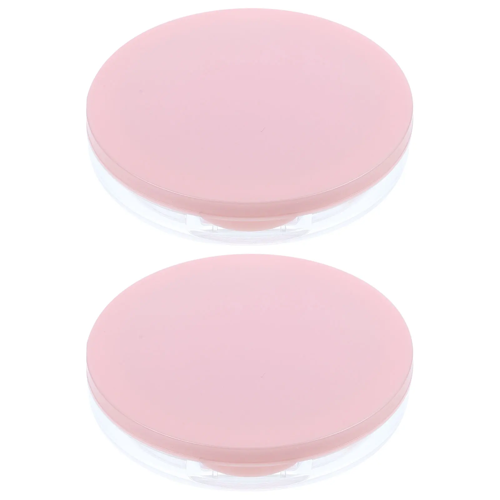 

2Pcs Loose Powder Box Empty Travel Container Pink Compact Case with Sponge for Makeup Reusable Lightweight Portable