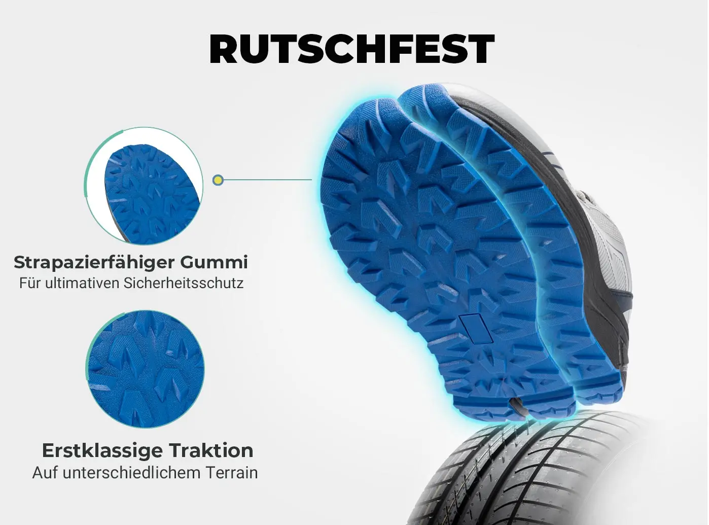 Fit ville rutsch feste Trail running Schuhe Herren Turnschuhe extra breit leicht für männliche geschwollene Füße Bogen Unterstützung Schmerz linderung – Detail 7