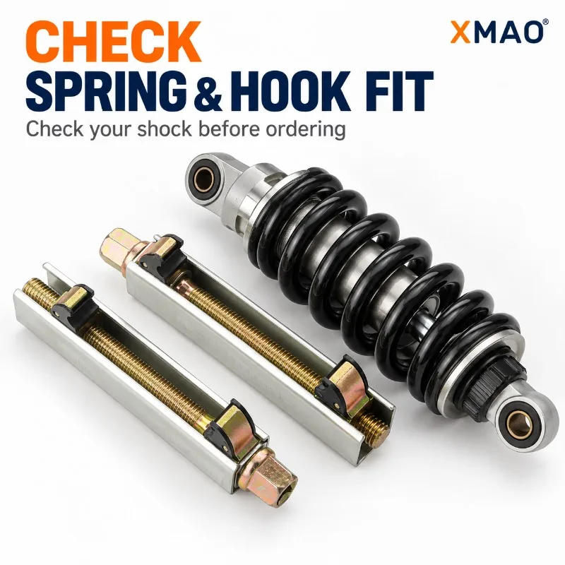 2PCS Motorcycle Shock Absorber Spring Compressor, Manual Coil Spring Service Tool with Threaded Rods and Protective Hook Jaws