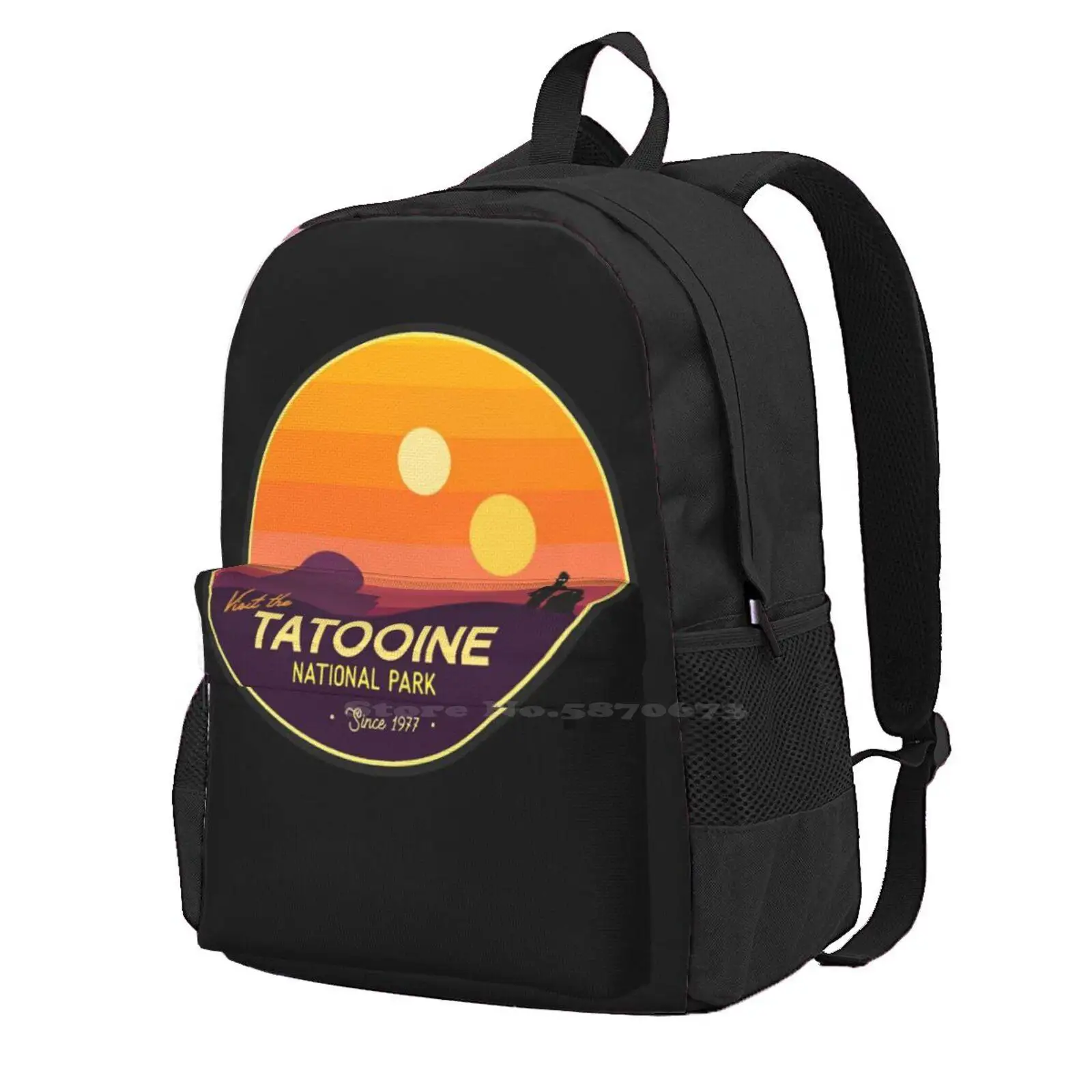 

Visit Tatooine School Storage Bag Student's Backpack Sea Tatooine National Park Luke Skywalker Princess Leia Han Solo R2d2 C3po