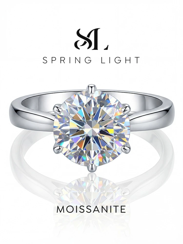 

0.5-2CT Classic Real Moissanite Diamond Wedding Rings For Women Gift Real 925 Sterling Silver Top Quality Fine Jewelry