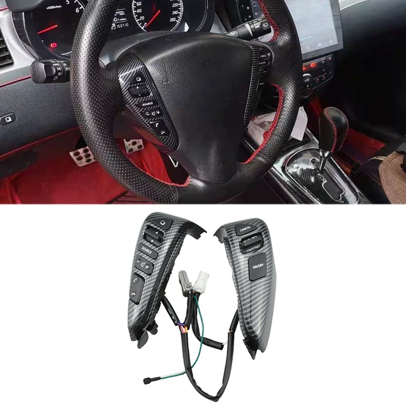 25550-3DA6A Steering Wheel Cruise Control Switch For Nissan/TIIDA/SENTRA/Livina/SUNNY/ALMERA/ VERSA Carbon Fiber Look