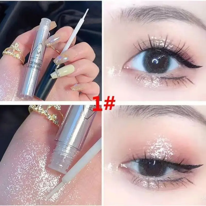 1 unidade de sombra líquida com glitter de secagem rápida e acabamento brilhante e de longa duração para aparência de festival negrito, disponível em 4 cores.