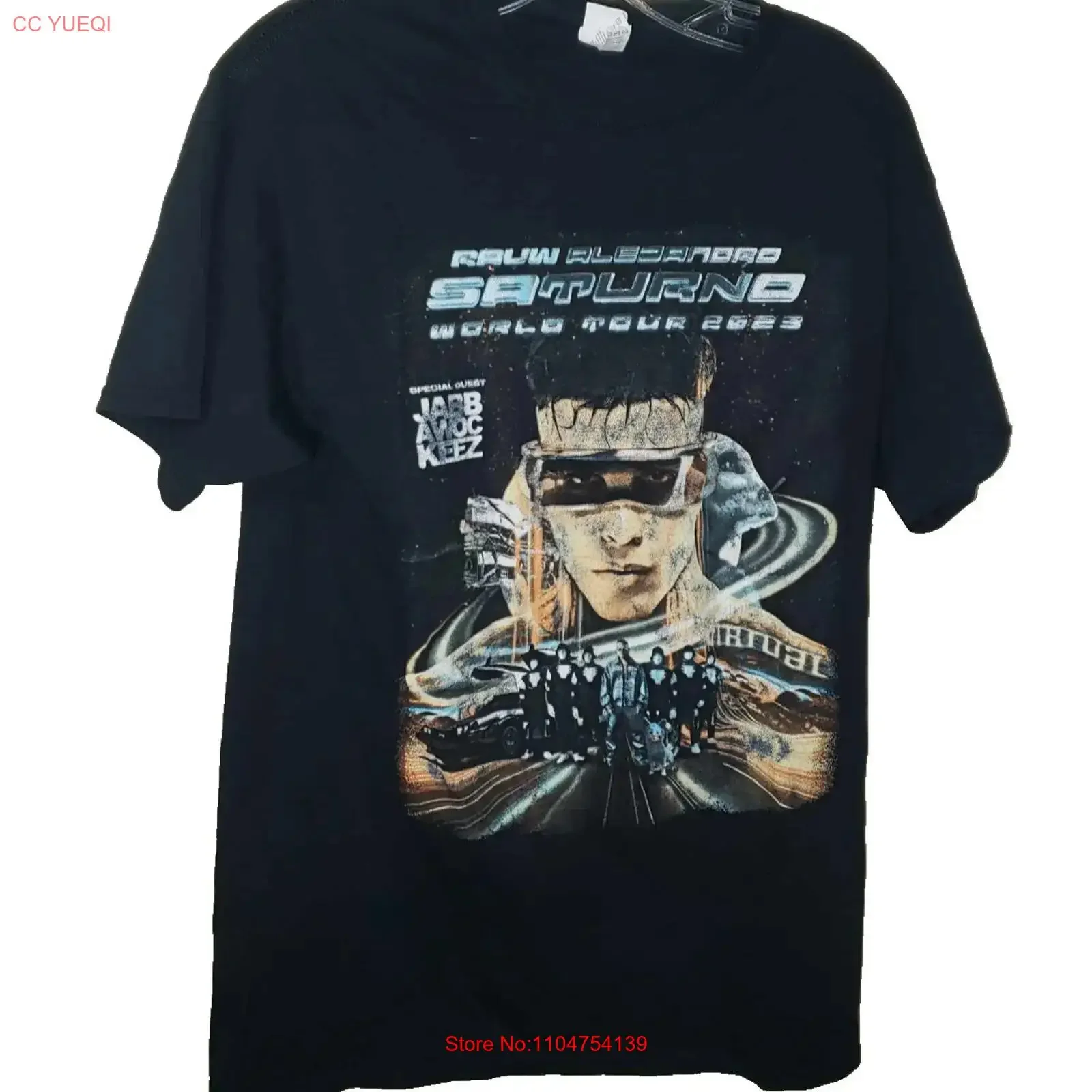 Rauw Alejandro Saturno 2023 World Tour Jabbawockeez Black ConcerT T Shirt Med vintage Washed Top For Everyday Wear graphic