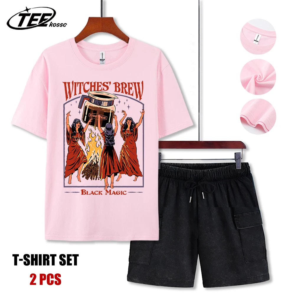 

Мужская футболка с принтом Witches Brew Black Magic, модные повседневные свободные футболки, мягкая хлопковая уличная одежда, летняя универсальная одежда, костюм