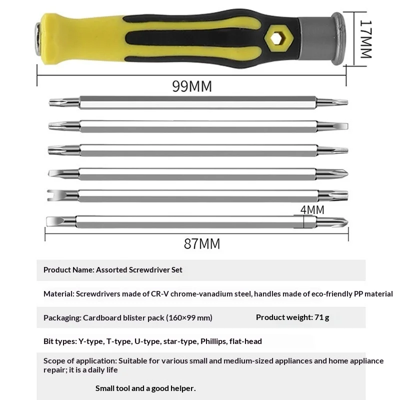 12 in 1 Special Shaped Screwdriver Set, Multi-type Double End Bits Magnetic Screwdriver for Household Repair