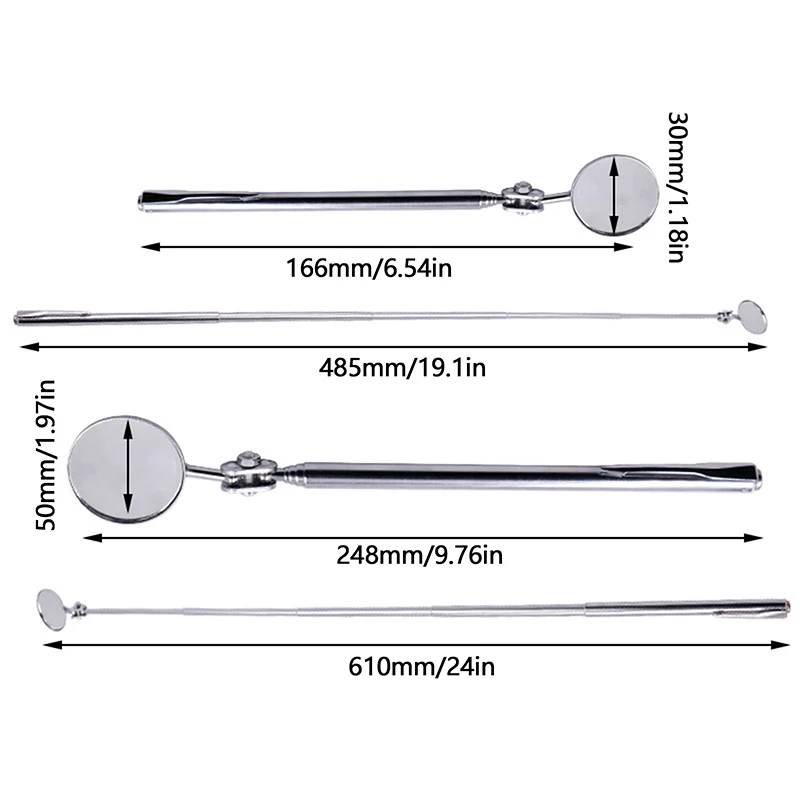 

Портативная ручка для наблюдения за углом автомобиля 30/50 мм, телескопическая линза для обнаружения автомобиля, круглое зеркало, зеркало для осмотра автомобиля