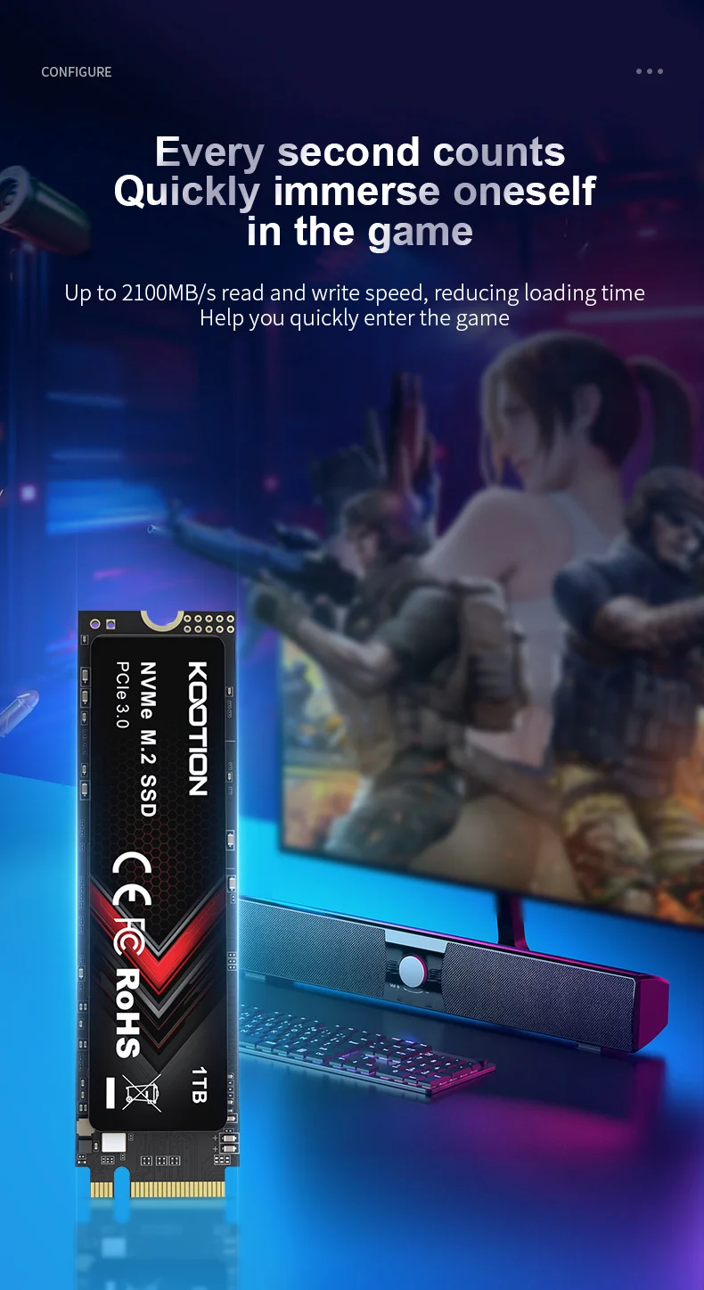 KOOTION M.2 NVMe SSD 1TB PCIe 3.0x4 내장 SSD