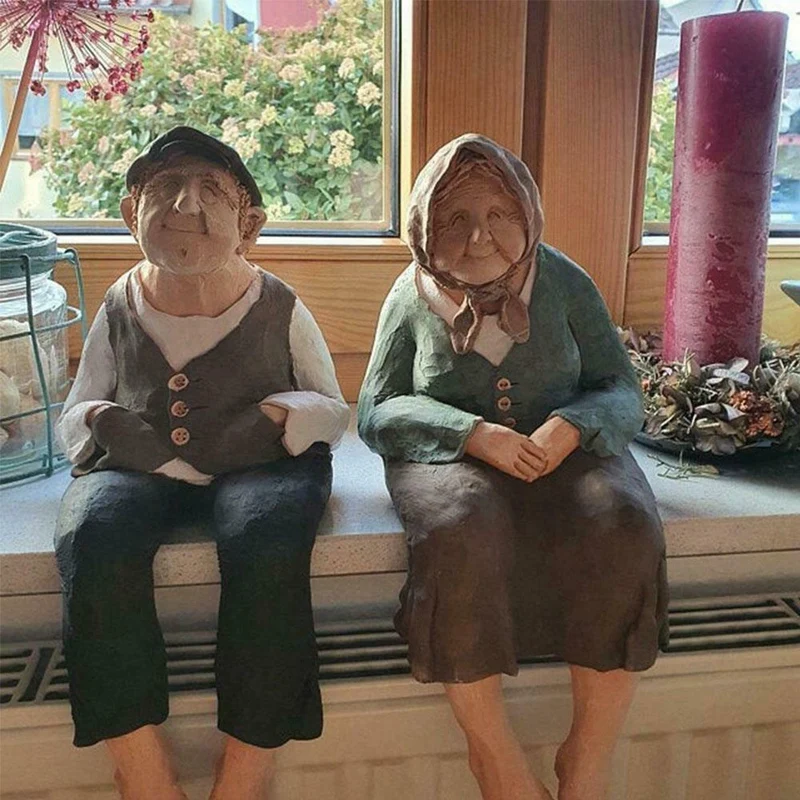 Novelty Grandparents Garden Ornaments Ledge Shelf Sitters Sculpture Figurines