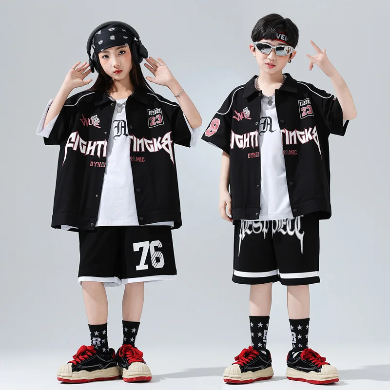 Kids Performance Costume Stage Outfit for Hiphop Dance Clothing Boys Girls Jazz Breaking Streetdance Costume