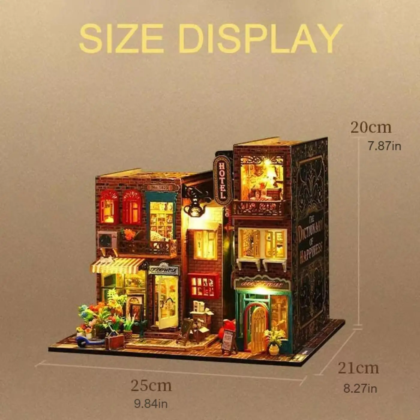 Diy Book Nook Miniature House Kit 3D Wooden Puzzle with Led Light Handmade Assembly Dollhouses Home Decor Gifts for Women