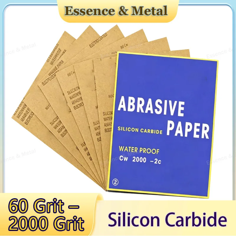 5/10PCS Wet/Dry Sandpaper 60–2000 Grit Silicon Carbide Sandpaper Suitable for Fine Polishing of Jade Jewelry Furniture and Cars