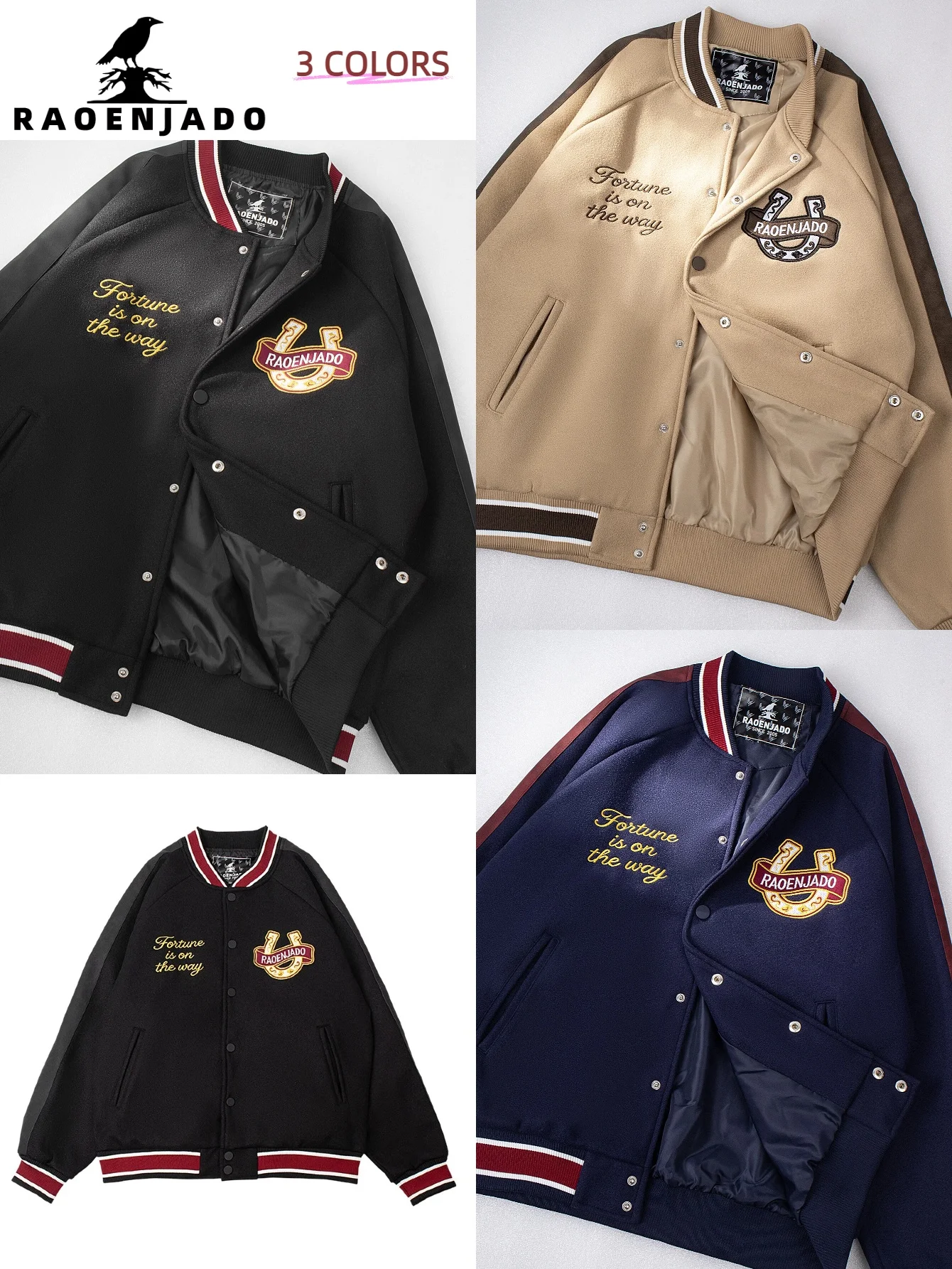 

Мужская бейсбольная куртка в классическом винтажном стиле, повседневная уличная одежда для активного отдыха с изысканной вышивкой и внутренним карманом