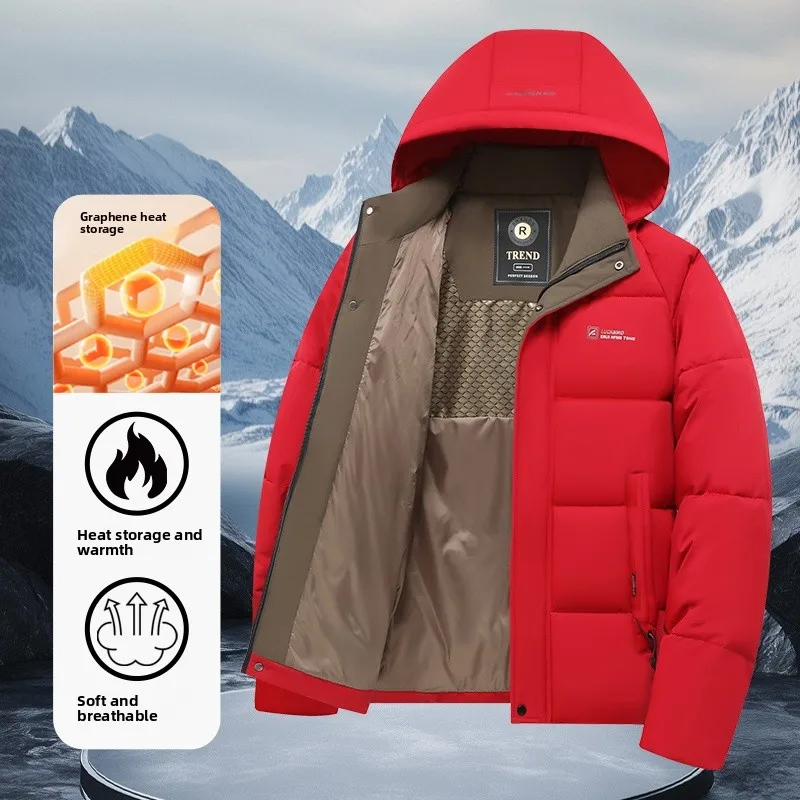 

Мужское зимнее хлопковое пальто средней длины Jaet со съемным капюшоном, повседневное деловое повседневное пальто для среднего возраста и ли