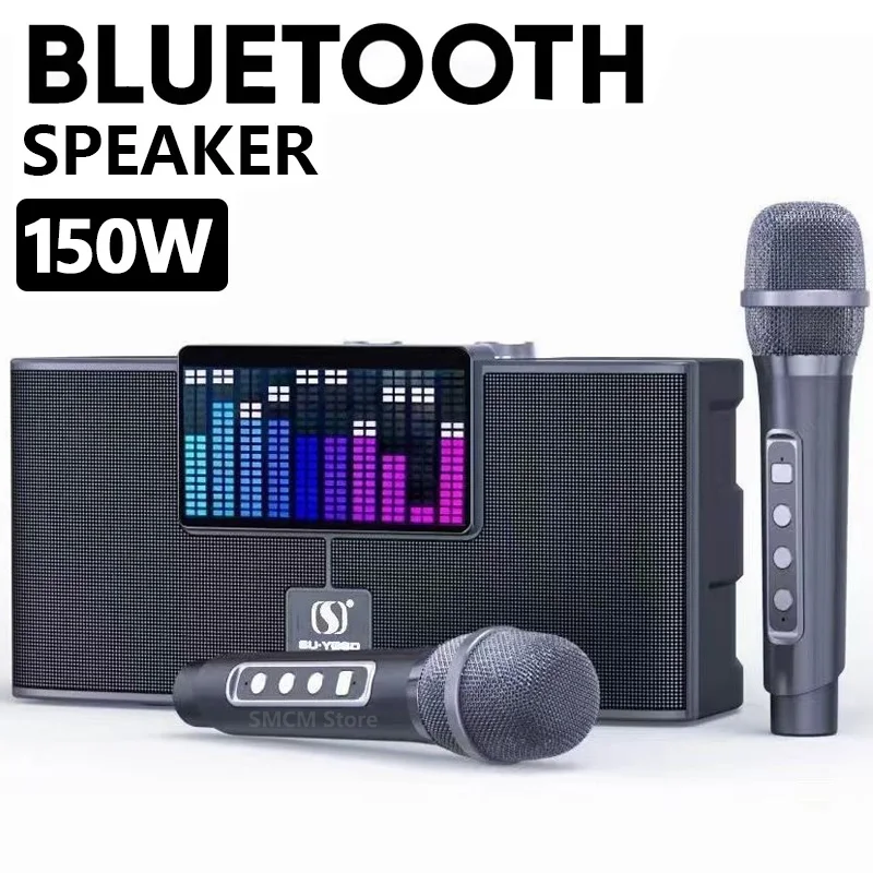 

150W High Power RGB Pickup Rhythm Light Wireless Portable Microphone Bluetooth Speaker Soundbox Family Karaoke Subwoofer Ys-208