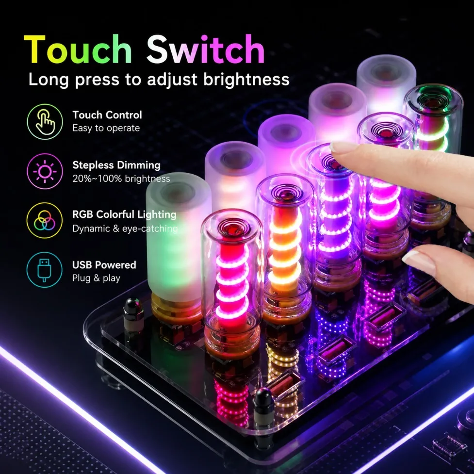 Dimmable Touch Control DC5V USB Filament Night Light Frosted/Clear Glass Lamp For Car Home Laptop PC Festival Party Home Decor