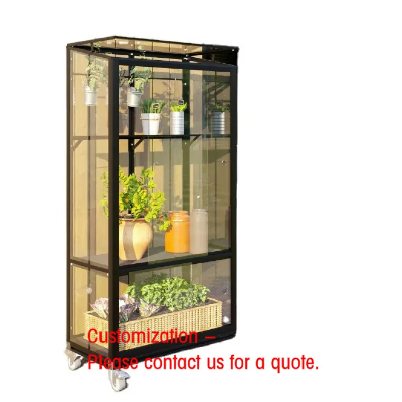 custom.Large Modern Metal Garden Greenhouse Kits with Aluminum Frame Home Indoor Use