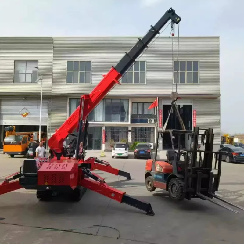 

2-ton Dual-purpose Small Spider Crane with Multifunctional Telescopic Arm, Safe and High-performance Crawler Crane FOB Price