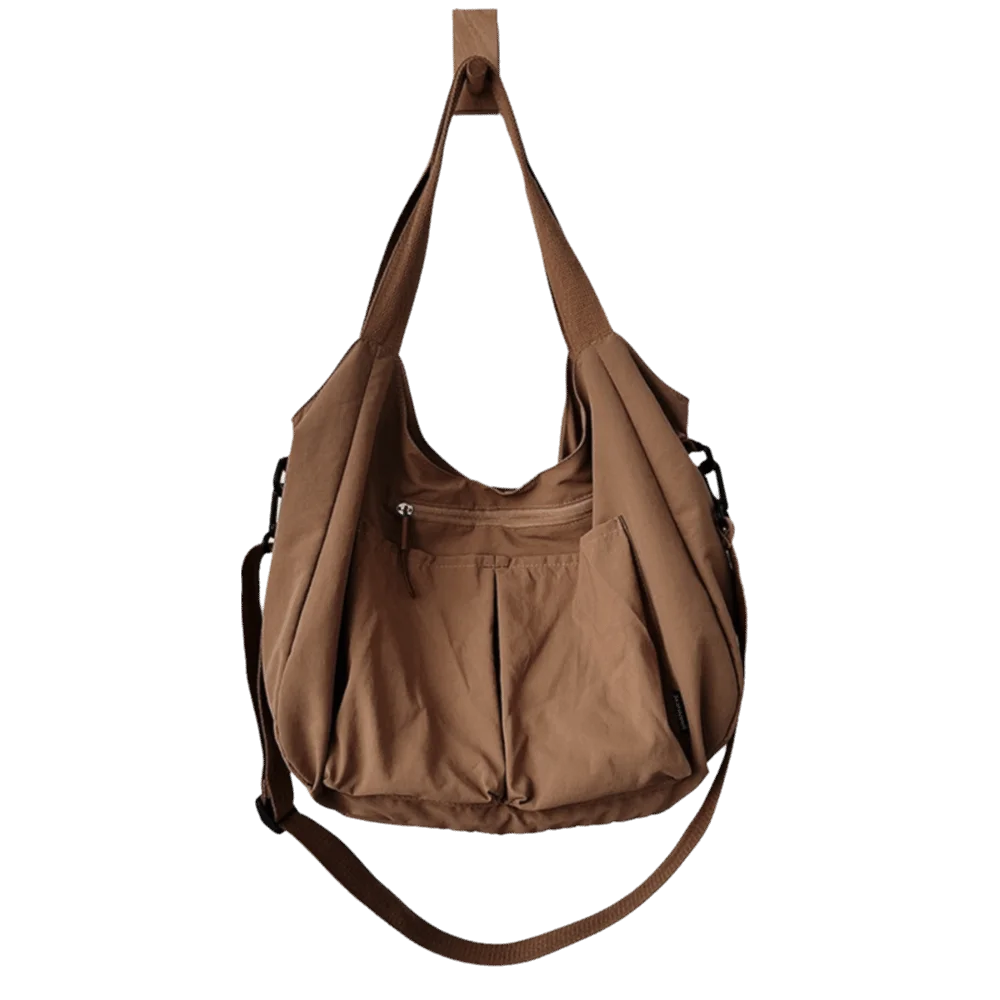 

Casual Oxford Cloth Shoulder Bag Large Capacity Solid Color Nylon Crossbody Bag Handbag Portable Lightweight Tote Bag Shopping