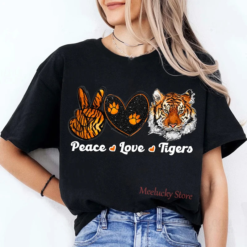 For The Love Of Tigers Letter Printed Women's Top Calling for Animal Protection, Leisure and Refreshing Women's T-shirt