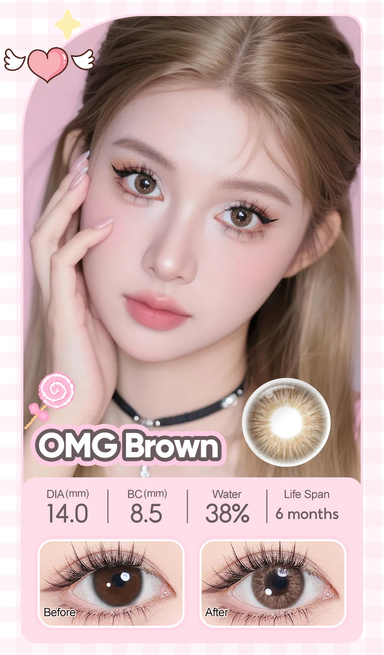 (0,00~-6,00) MAGISTER 16/14,5mm Big Eyes Graduierte Kontaktlinsen mit Dioptrien Braune Kosmetische Schwarze Kontaktlinsen 6 Monate – Detail 9