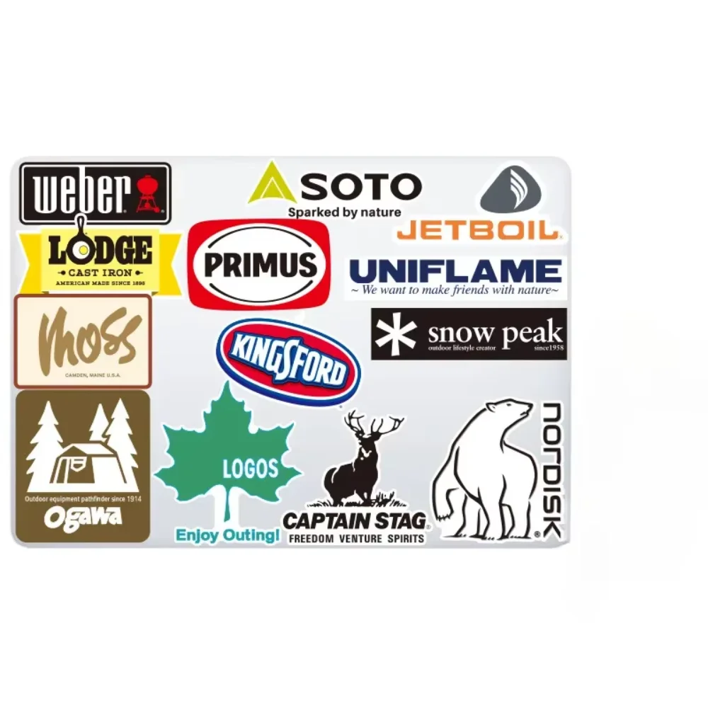20Pcs Outdoor Stickers Pack Camping Brand Decals Waterproof DIY Refrigerator Motorcycle Helmet Bicycle Desktop Phone Case