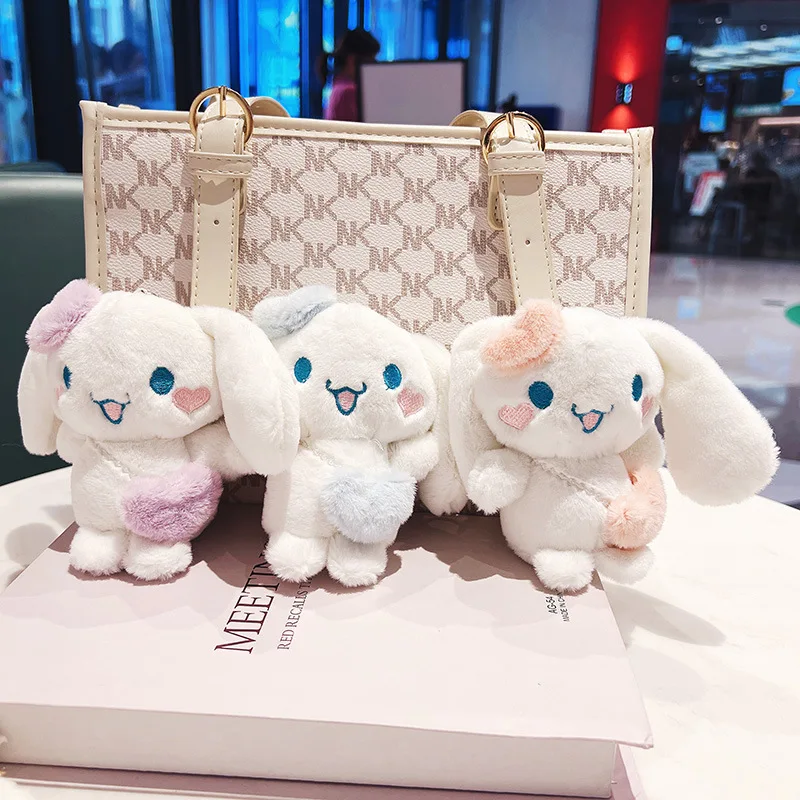 11Cm Sanrio Serie Schattige Pluche Sleutelhangers Hanger Speelgoed Voor Schooltas Rugzak Cinnamoroll Figuren Kawaii Peluche Pop Kid Cadeaus