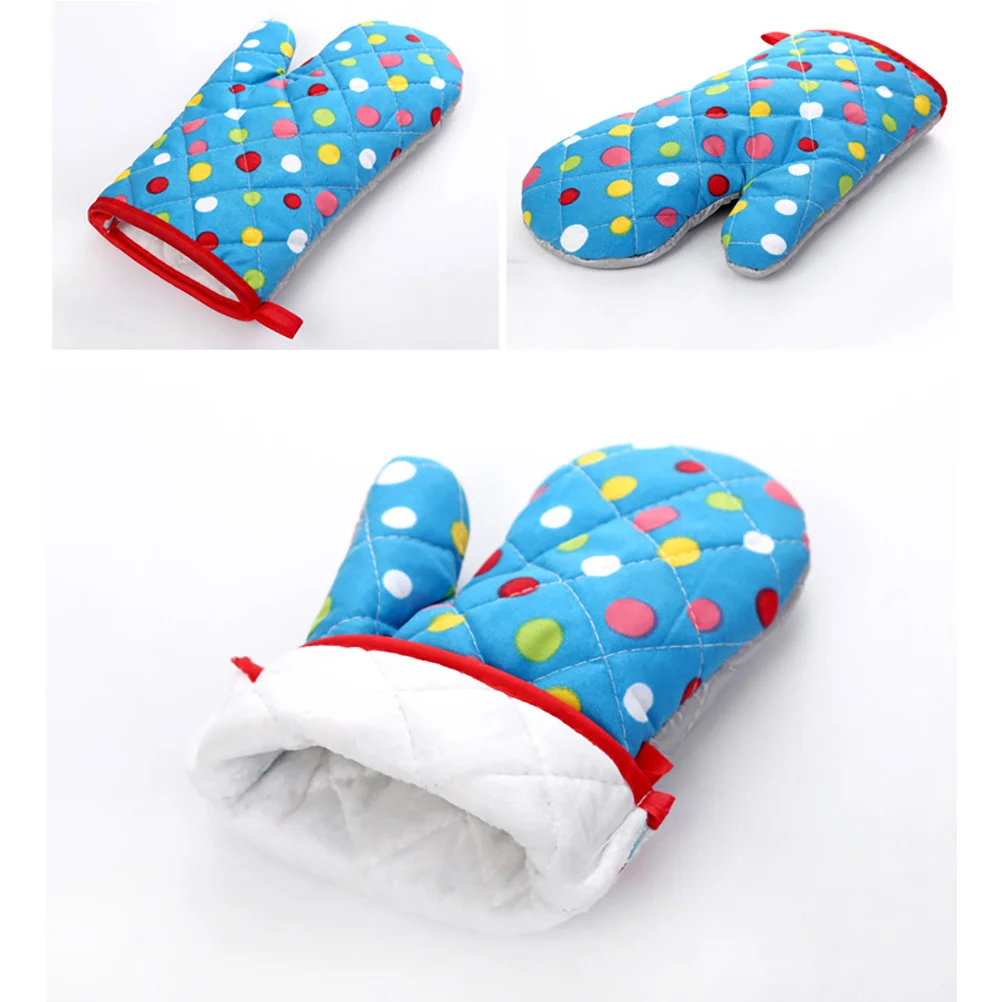 

3Pairs Heat Resistant Oven Mitts Protective Silicone Cotton Kitchen Gloves for Baking Cooking Use Oven Mitt Home Kitchen Mittens