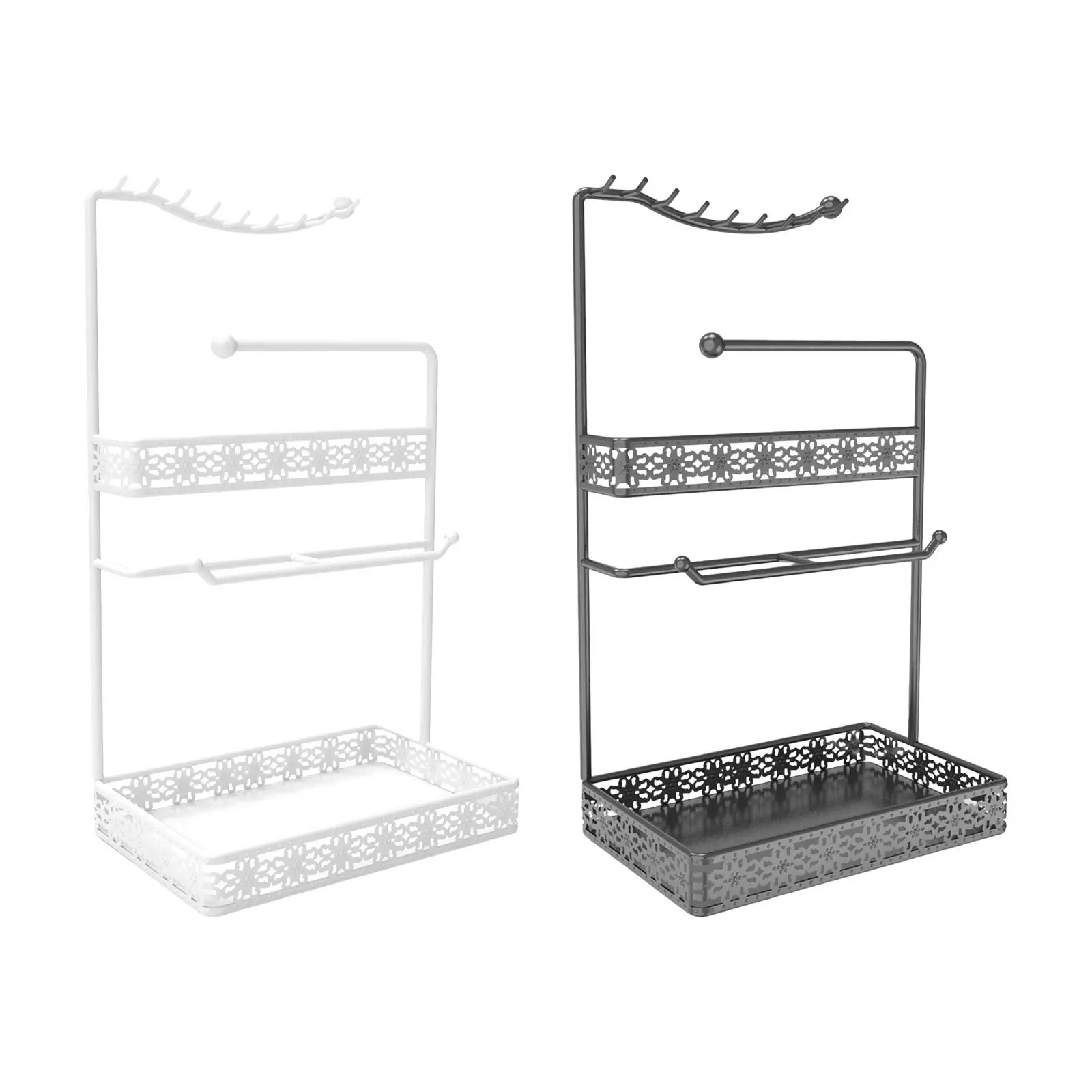 Jewelry Display Rack Elegant Multi Tiers Earrings Hanger Jewelry Storage Rack for Desktop Showcase Dresser Shopping Mall Bangle