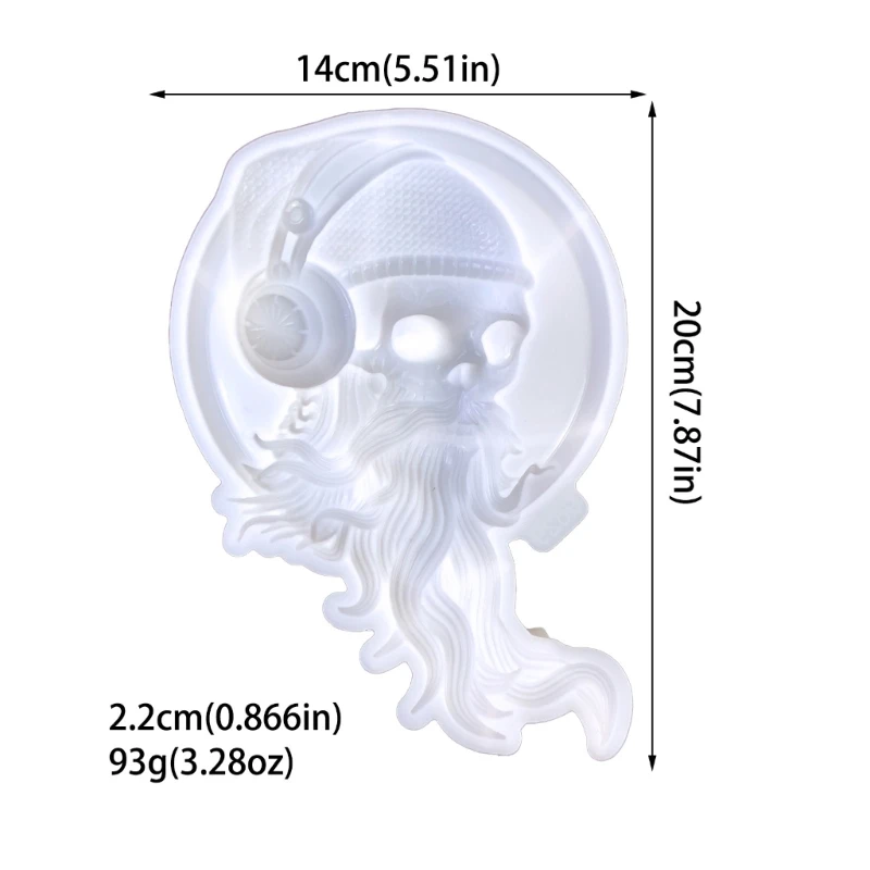 Y1UB Versatile Silicone Casting Mold Long Bearded Skull Mold Versatile Ornaments Mould Wall Decoration Jewelry Making Tool