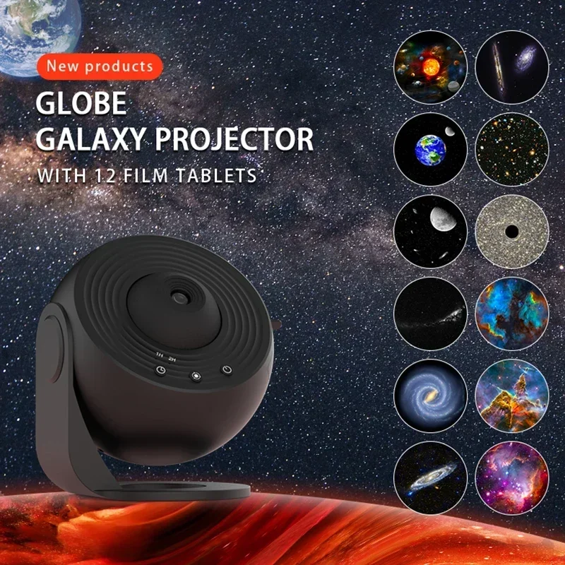 New Meteor 12 in 1 Ultra Clear Galaxy Projector Ultra Clear Night Light Lamp Rotary Space Ball Planetarium Projector Lights