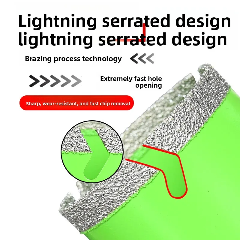 10Pcs Lightning Tooth Set Diamond Drill Bit Fast Drilling for Tile Marble High Quality Sand Wear Resistant