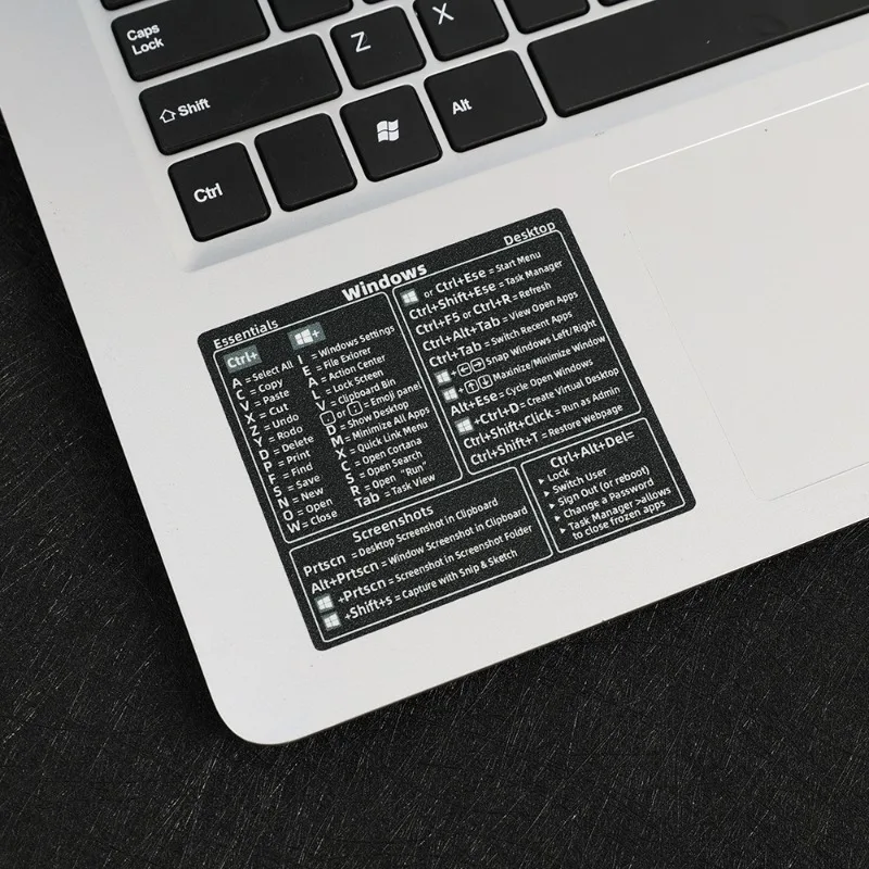 Transparent Keyboard Shortcuts Sticker for MAC OS/ Laptop Software Operation Auxiliary Decal Computer System Keys Reference