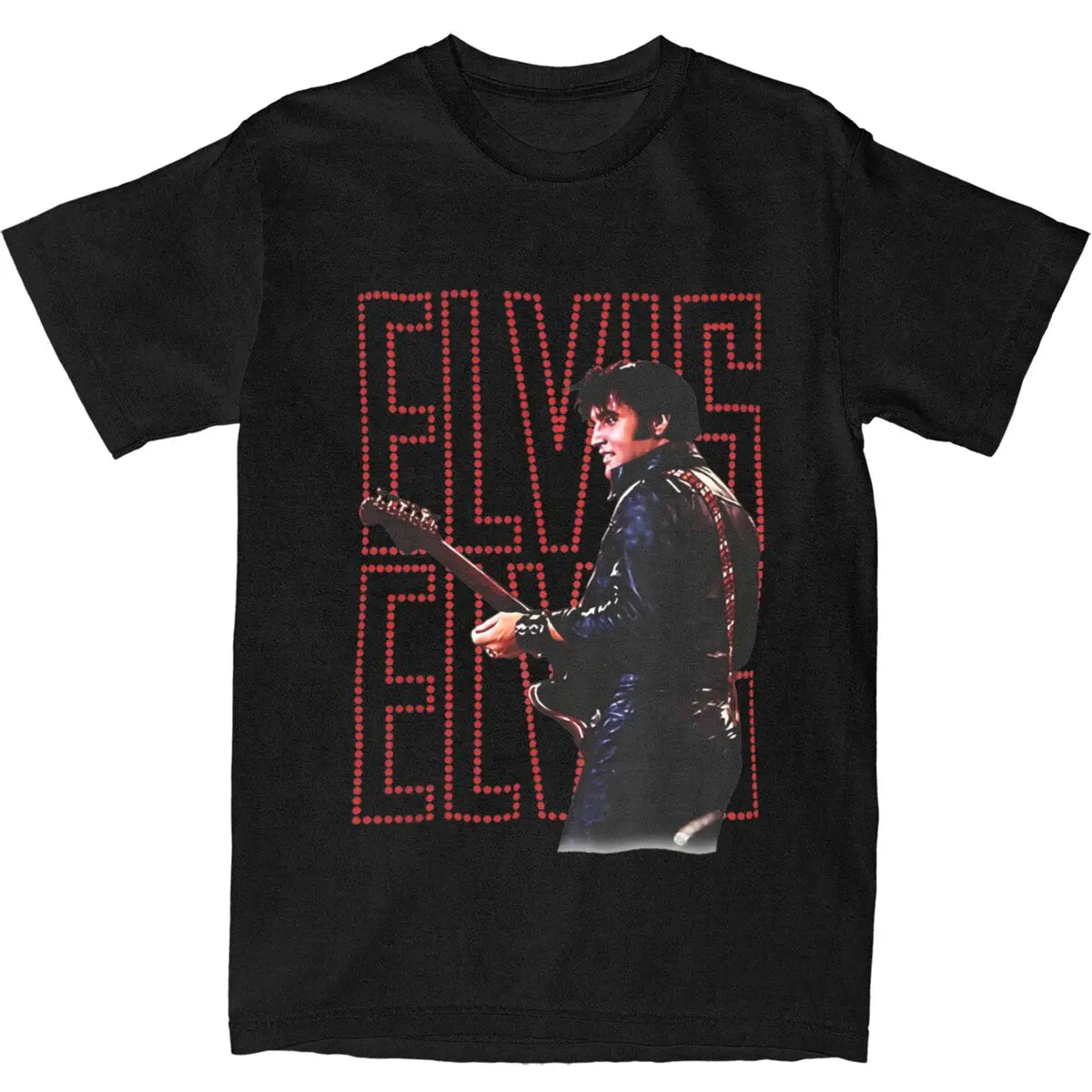 E-Elvi Presleys Tee Shirt for Men Women Graphic Print T Shirts 100% Cotton Clothing