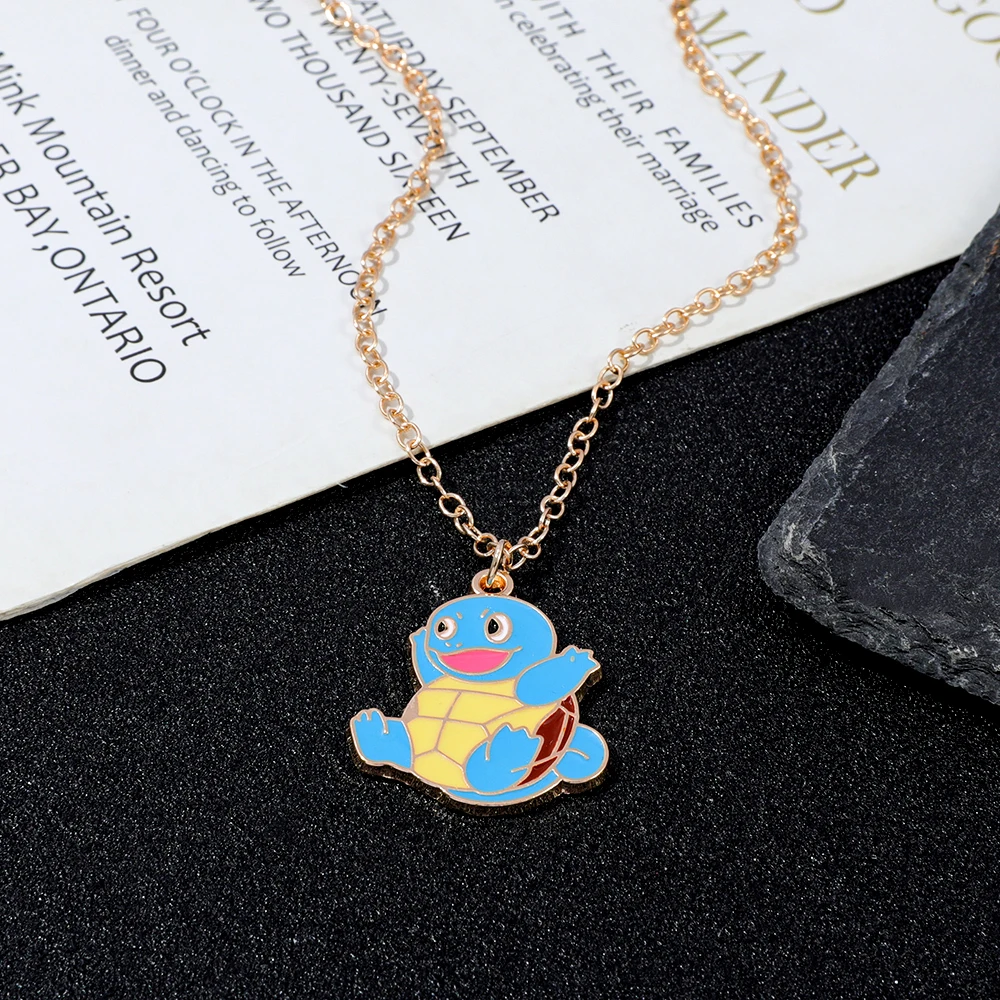 Squirtle Cartoon Enamel Necklace Fashion Cute Anime Pendant Jewelry for Boys And Girls Toy Gift