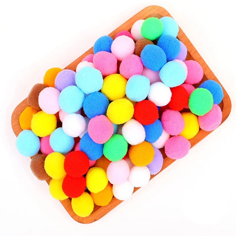 Nowy! 200 sztuk/partia pompon 10mm Mini puszyste miękkie Pom Poms Pompones Ball Furball Handmade rzemiosło DIY dla Home Decor...