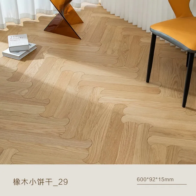 Wood Flooring Planks Wear Resistant Scratch Resistant Surface DIY Interlocking Design Home Office Interior Decor
