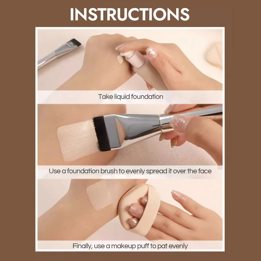 Flat Head Foundation Brush Widened Mask Brush Light Makeup Beauty Tool Smooth And Traceless Makeup Brush